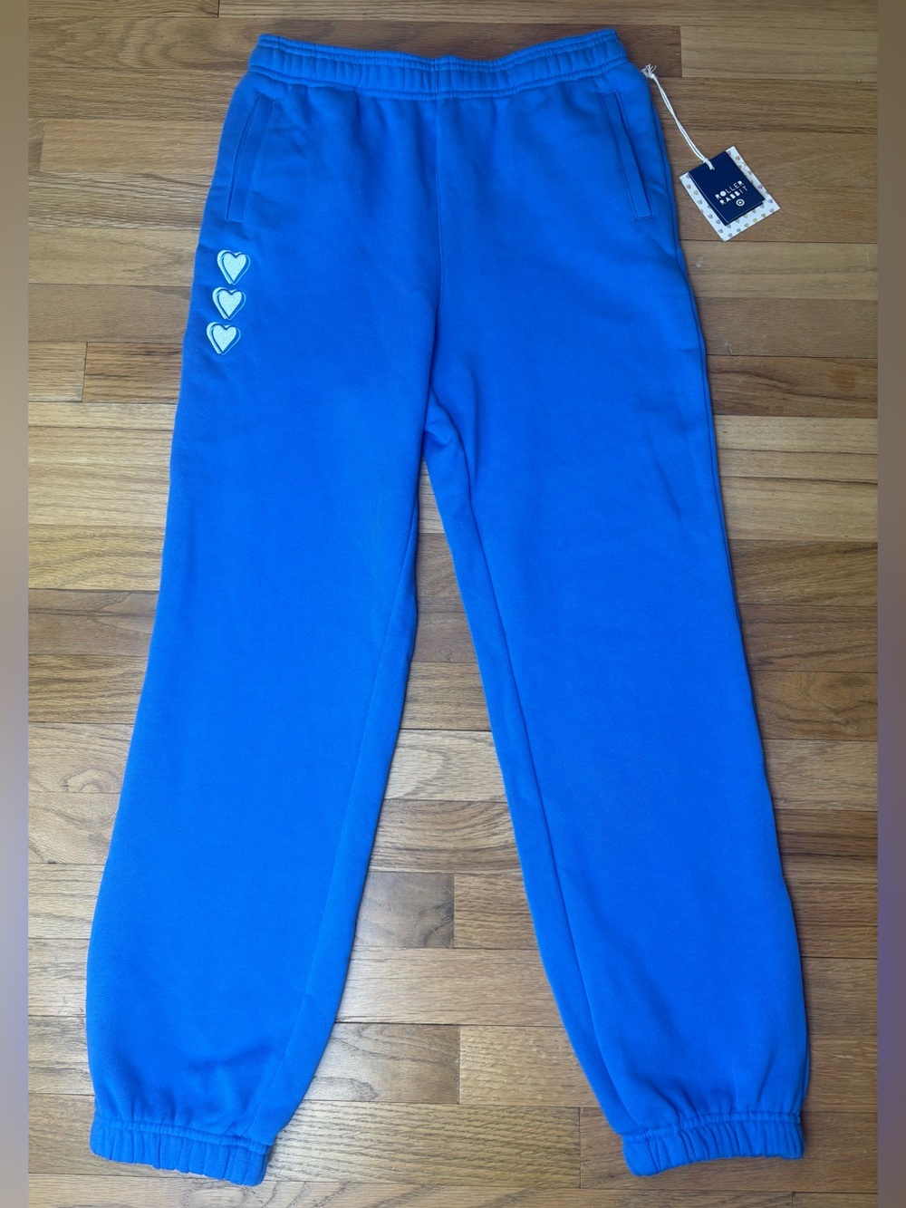 Roller Rabbit For Target Pants Womens Small Blue Heart Jogger Sweatpants Fleece